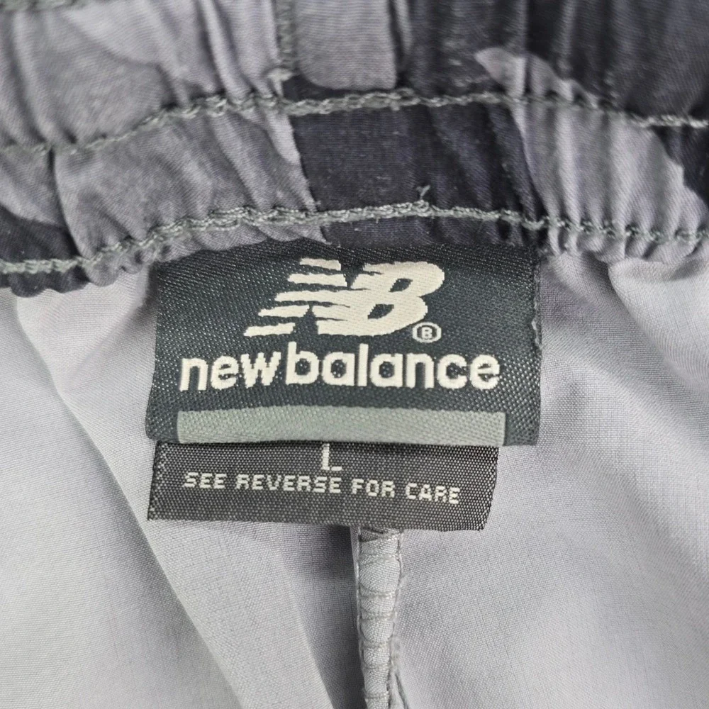 New Balance Camo Running Pants Mens Large Grey Black Camouflage Athletic Joggers